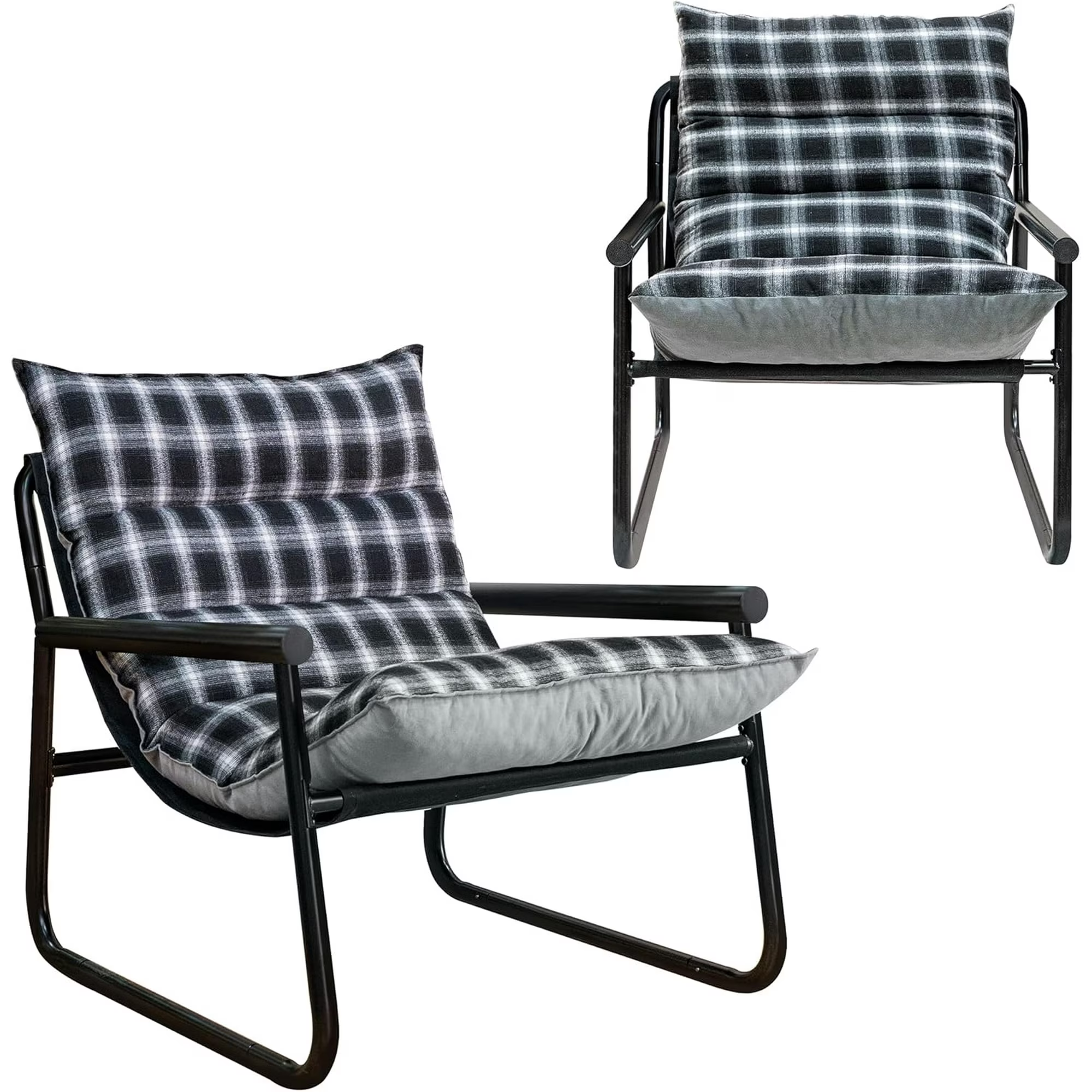 Modern Accent Chair with Metal Frame & Plush Padded Seat - Comfortable Lounge Chair for Living Room, Office, Bedroom