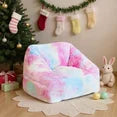 LinkRomat Bean Bag Chairs for Kids, 27" Modern Rainbow Colors Beanbag Sofa with Sponge Filling & Comfy Soft Faux Fur, Kids Teens Bean Bags Chair Sofa for Bedroom, Living Room