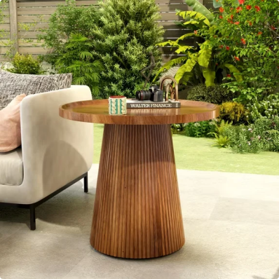 LinkRomat 23.62" Walnut Round Coffee Table, Modern Walnut Finish Small Coffee Table for Living Room, Sofa, Bedroom or Balcony