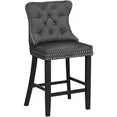 LinkRomat Bar Stools Set of 2, 27''H Velvet Tufted Counter Height Barstools with Back and Footrest, Upholstered Tall Chairs for Kitchen Island, Pub