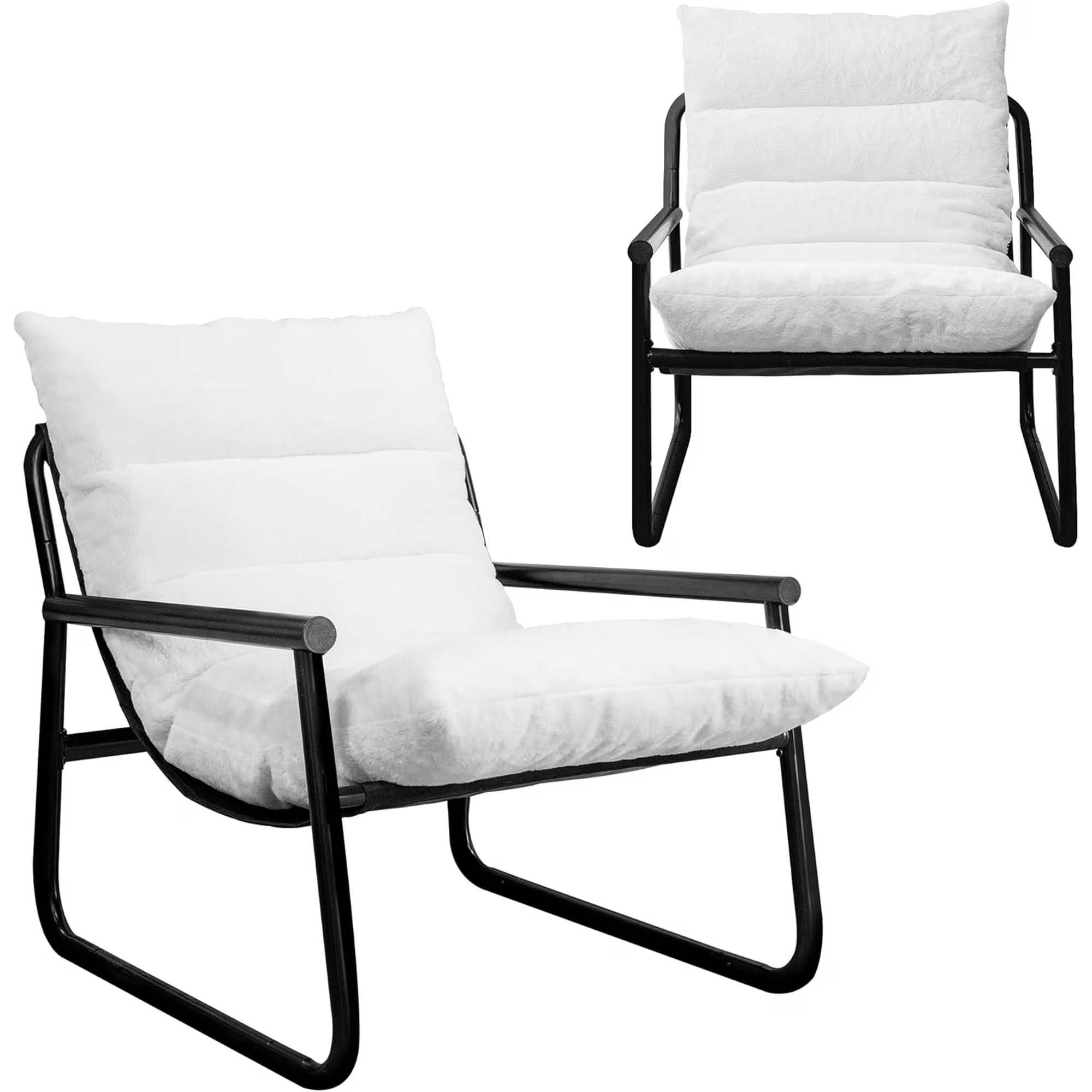 Modern Accent Chair with Metal Frame & Plush Padded Seat - Comfortable Lounge Chair for Living Room, Office, Bedroom