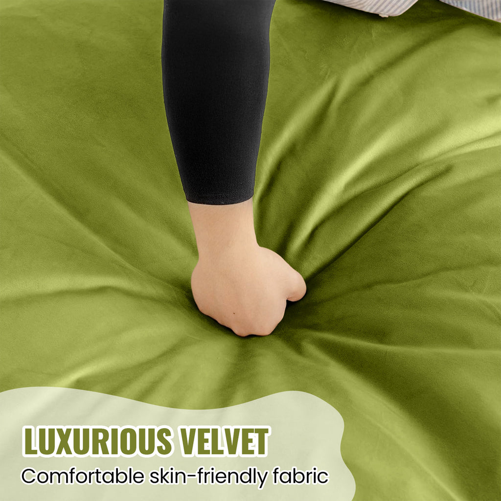 4FT Bean Bag Chair, Minimalist Bean Bag with Velvet Cover, Fluffy and Comfy Bean Bag for Adults, Bean Bag Sofa Filled with High-Density Sponge for Gaming (Yellowish Beige)