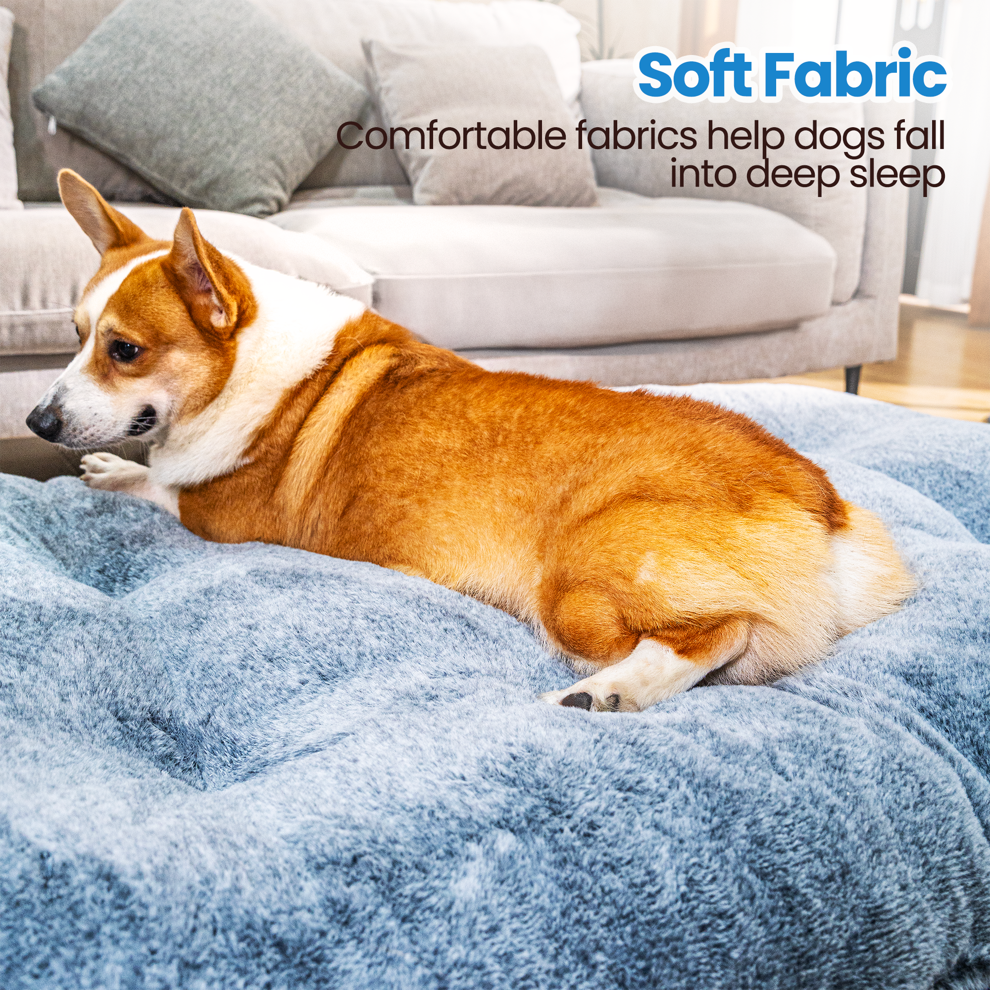 LinkRomat Washable Dog Bed for Small Dogs Dog Crate Mat 32 Inch Comfy Fluffy Kennel Pad Anti-Slip for Dogs Up to 60 lbs, 32" x 21"