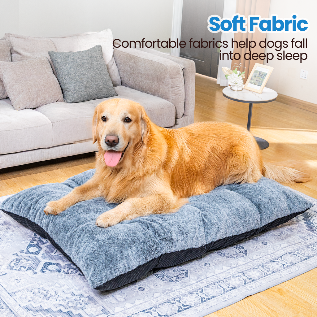 LinkRomat Washable Dog Bed for Small Dogs Dog Crate Mat 32 Inch Comfy Fluffy Kennel Pad Anti-Slip for Dogs Up to 60 lbs, 32" x 21"