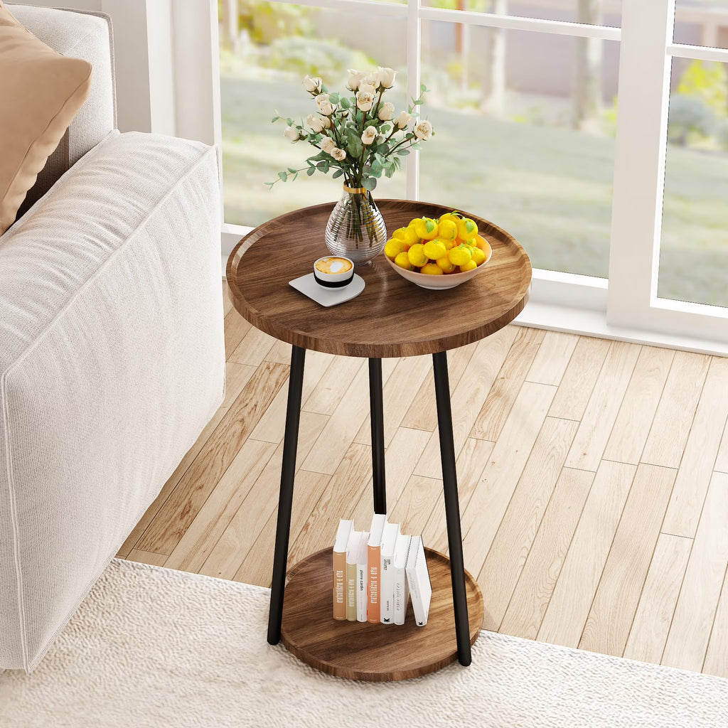 MOOSENG Coffee Table Set of 3, Industrial Vintage Wood Coffee Table with 2 Square End Side Tables, Easy Assembly Living Room Table Set for Offices, Living Rooms and Apartments
