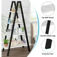 LinkRomat 4-Tier Ladder Bookshelf, Standing Bedroom Ladder Shelf, Open Display Shelves, Plant Stand Shelf Indoor, MDF Bookshelves for Living Room, Office, Small Spaces