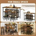LinkRomat Kitchen Island with Stools & Storage, 3 Piece Modern Bar Table Set for 2, Small Kitchen Table for Apartment, Home Bar, Dining Room, White