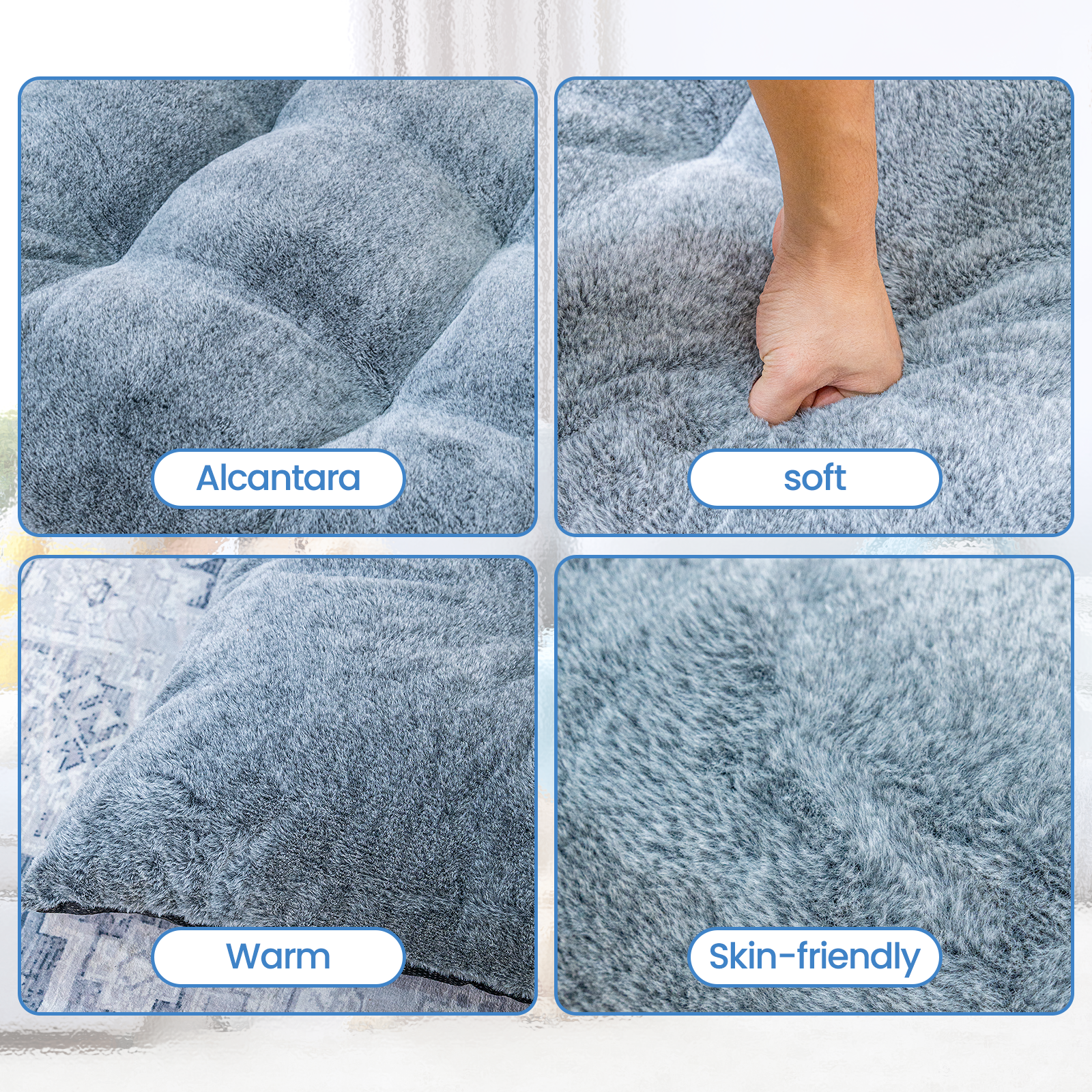 LinkRomat Washable Dog Bed for Small Dogs Dog Crate Mat 32 Inch Comfy Fluffy Kennel Pad Anti-Slip for Dogs Up to 60 lbs, 32" x 21"