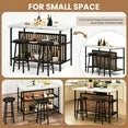 LinkRomat Kitchen Island with Stools & Storage, 3 Piece Modern Bar Table Set for 2, Small Kitchen Table for Apartment, Home Bar, Dining Room, White