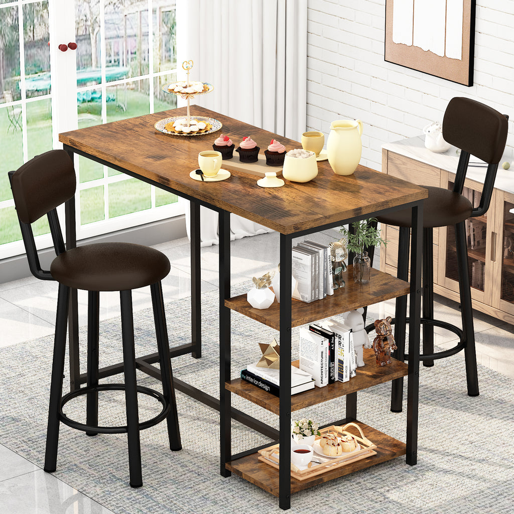 LinkRomat 7-Piece Dining Table Set for 6 with Faux Leather Chairs, Modern Kitchen & Dining Room Table Set, Rectangular Dinner Table and Chairs for 6 People