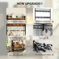 LinkRomat Hall Tree, Entryway Coat Rack with Drawer, Industrial 5 in 1 Entryway Bench with Storage Shoe Rack and 12 Hooks, Freestanding Home Organizer with Shelf & Grid Panel, Anti-Dumping