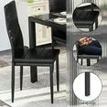 LinkRomat 7-Piece Glass Dining Table Set for 6, Modern Kitchen Table with PU Leather Chairs, Black Dining Room Table and Chairs Set for Small Space, Apartment
