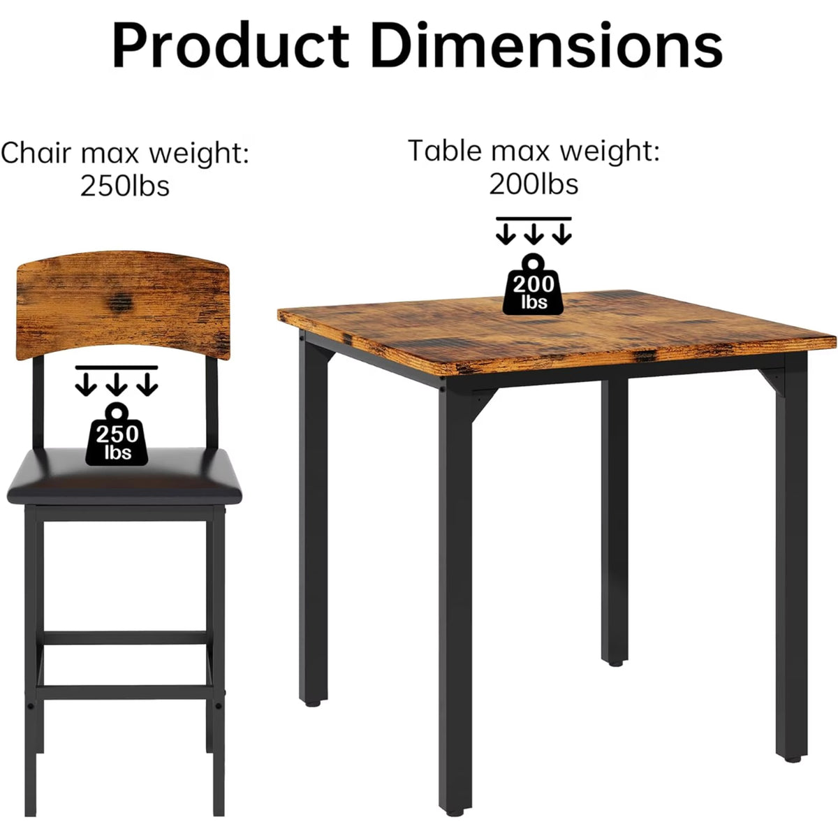 MOOSENG 5-Piece Counter Height Dining Table Set, Square Kitchen Table Set for 4 & 4 Velvet Bar Stools, Modern High Top Compact Dining Set Table for Small Spaces