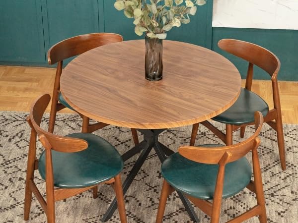 Cvortll Round Dining Table for 4 People, 39 inch Modern Round Dining Table with Metal Legs, Kitchen Dinner Table for Living Room, Dining Room
