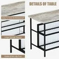 LinkRomat Kitchen Island with Stools & Storage, 3 Piece Modern Bar Table Set for 2, Small Kitchen Table for Apartment, Home Bar, Dining Room, White
