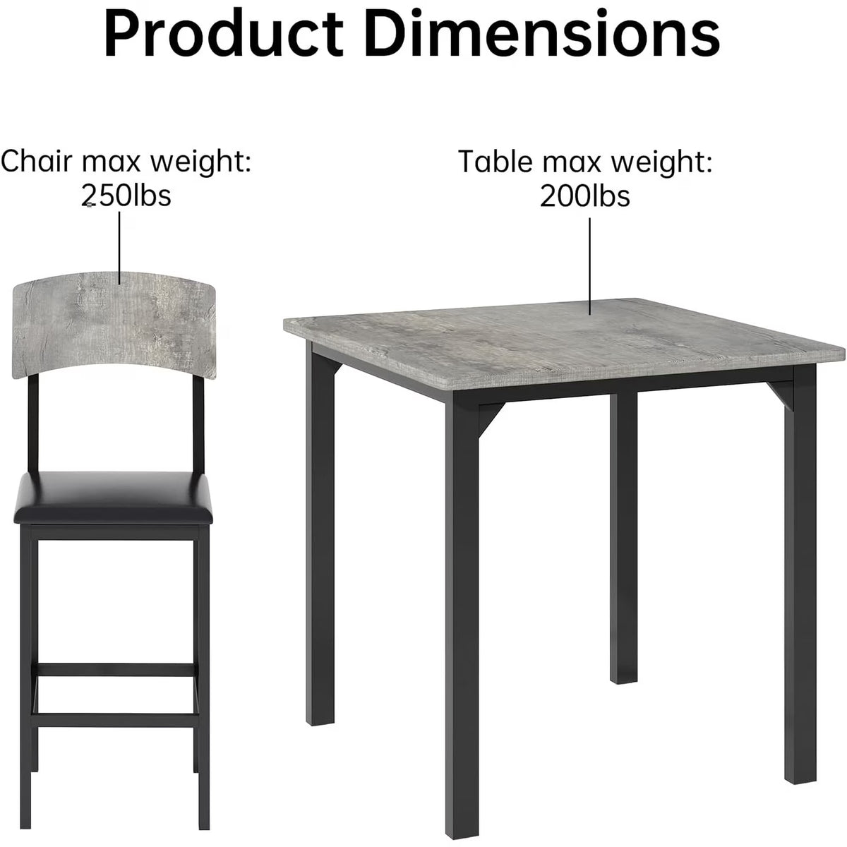 MOOSENG 5-Piece Counter Height Dining Table Set, Square Kitchen Table Set for 4 & 4 Velvet Bar Stools, Modern High Top Compact Dining Set Table for Small Spaces
