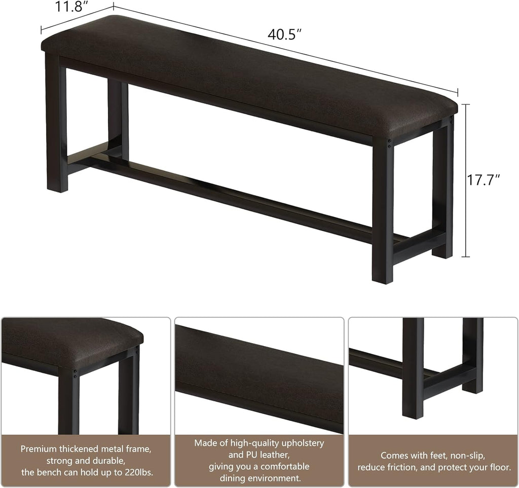 Cvortll Breakfast Nook Table Set,Coffee Table with Bench for 4-6 People, Kitchen Tables Set for Small Spaces