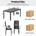 LinkRomat 7-Piece Glass Dining Table Set for 6, Modern Kitchen Table with PU Leather Chairs, Black Dining Room Table and Chairs Set for Small Space, Apartment