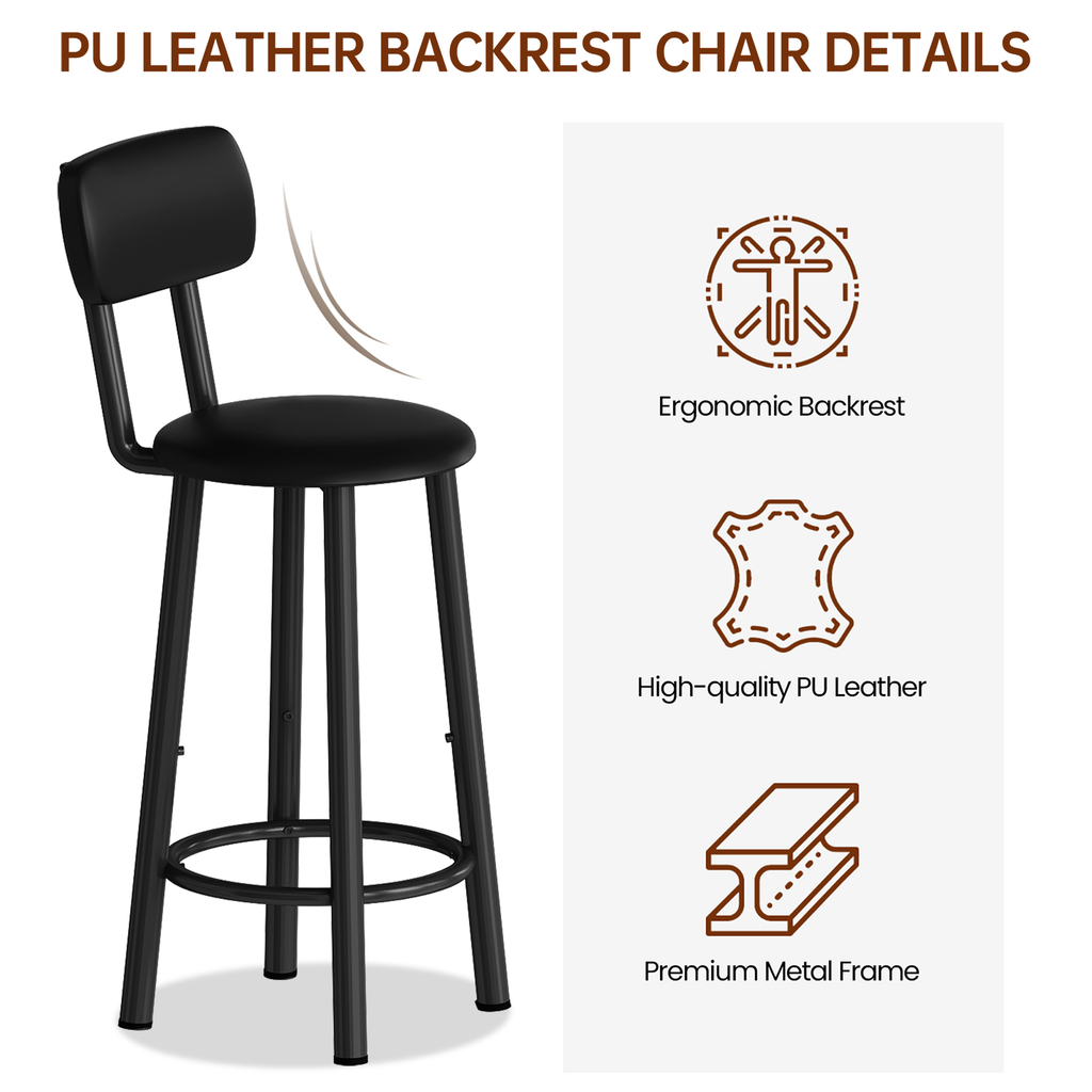LinkRomat Dining Table Set for 2,3 Piece Pub Table and Chairs Set with Storage Shelves, Small Space Bistro Kitchen & Bar Tables, Counter Height Dining Set
