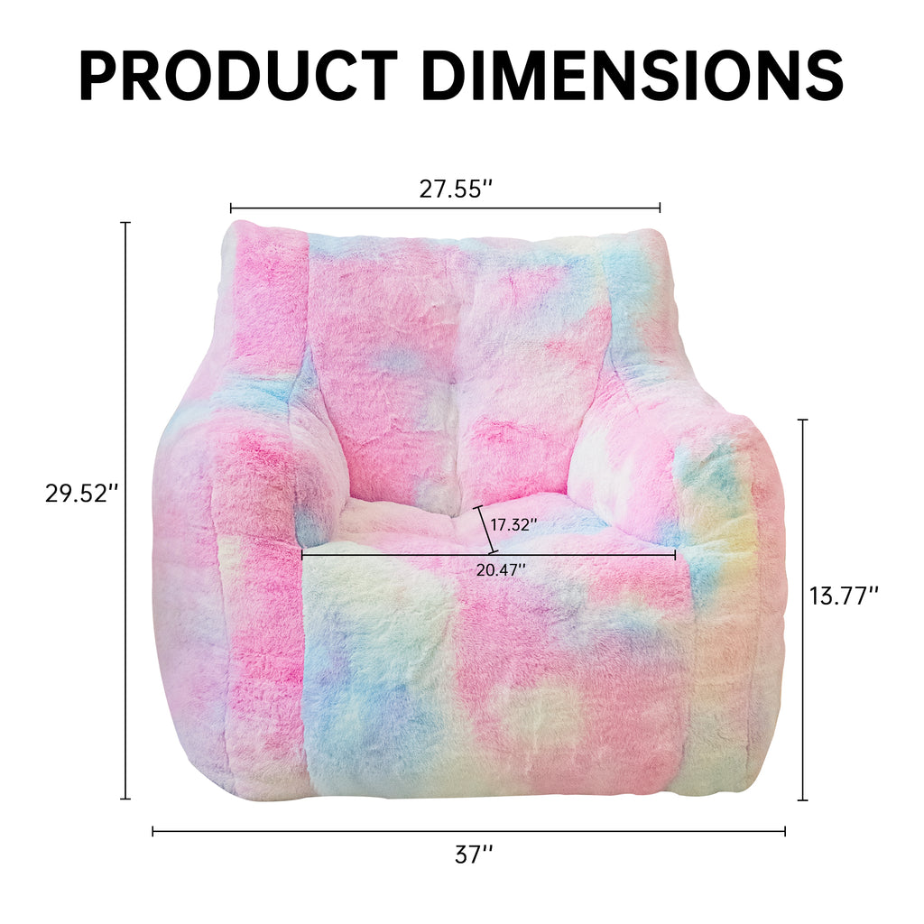 LinkRomat Bean Bag Chair, Bean Bag Sofa with Tufted Soft Stuffed Filling, Fluffy and Lazy Sofa with Premium Memory Foam Filler for Living Room, Bedroom, Dorm