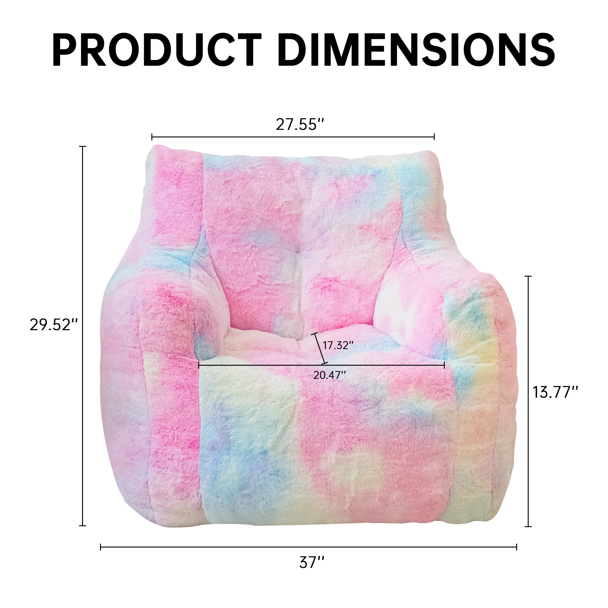 LinkRomat Bean Bag Chair, Bean Bag Sofa with Tufted Soft Stuffed Filling, Fluffy and Lazy Sofa with Premium Memory Foam Filler for Living Room, Bedroom, Dorm