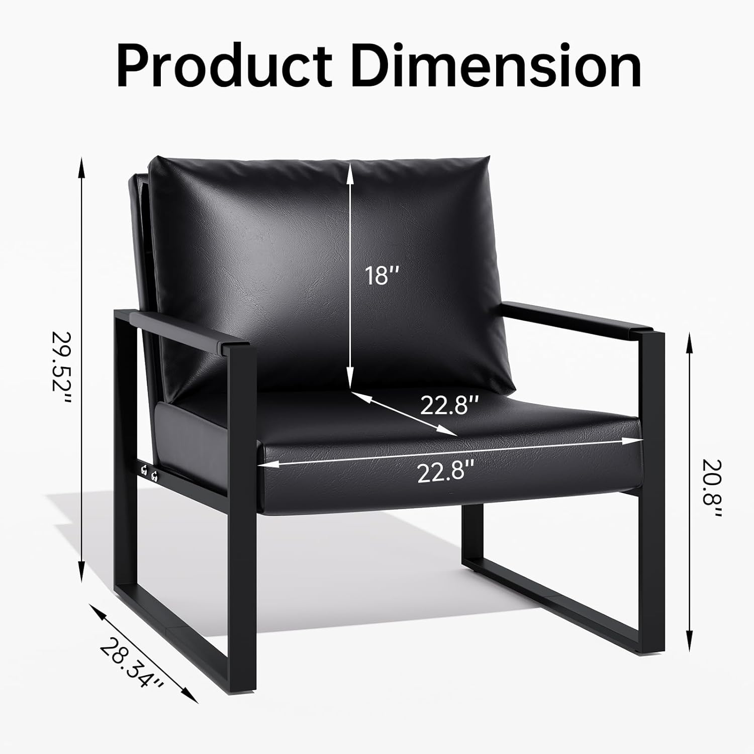 LinkRomat Accent Chair Set of 2 Leather Modern Comfortable Waiting Room Chairs Easy to Clean Couch Chair for Bedroom Living Room Office,Orange