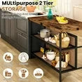 LinkRomat Kitchen Island with Stools & Storage, 3 Piece Modern Bar Table Set for 2, Small Kitchen Table for Apartment, Home Bar, Dining Room, White