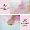 LinkRomat Bean Bag Chairs for Kids, 27" Modern Rainbow Colors Beanbag Sofa with Sponge Filling & Comfy Soft Faux Fur, Kids Teens Bean Bags Chair Sofa for Bedroom, Living Room