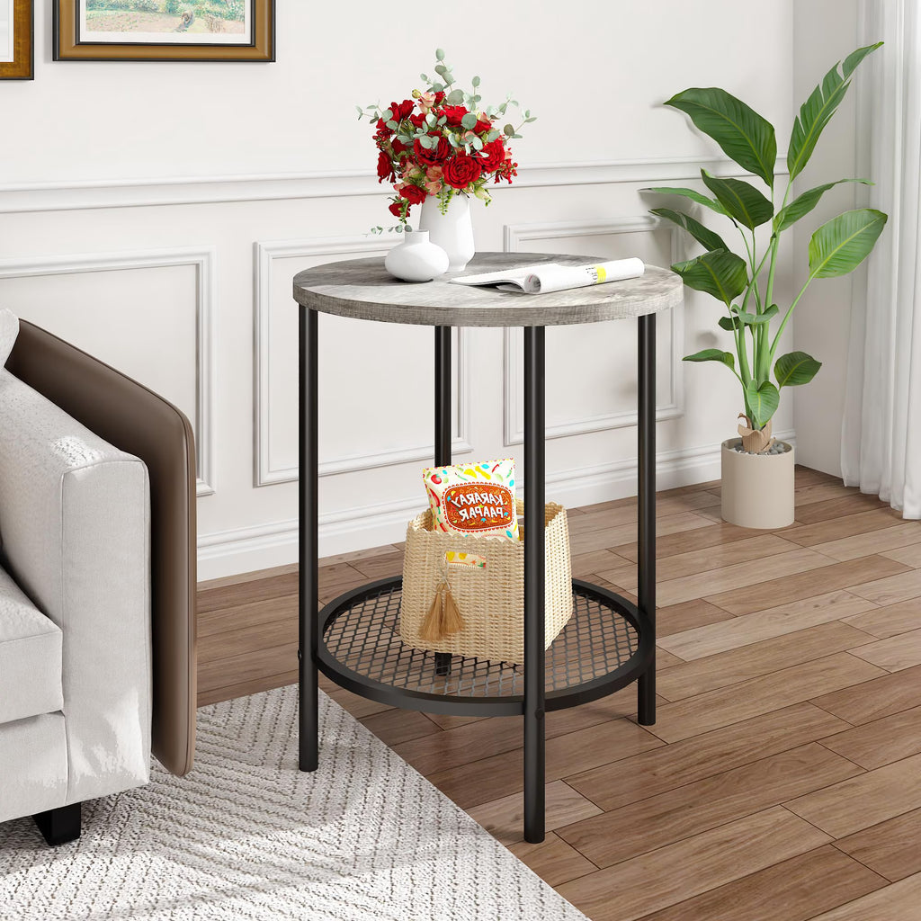 MOOSENG Coffee Table Set of 3, Industrial Vintage Wood Coffee Table with 2 Square End Side Tables, Easy Assembly Living Room Table Set for Offices, Living Rooms and Apartments