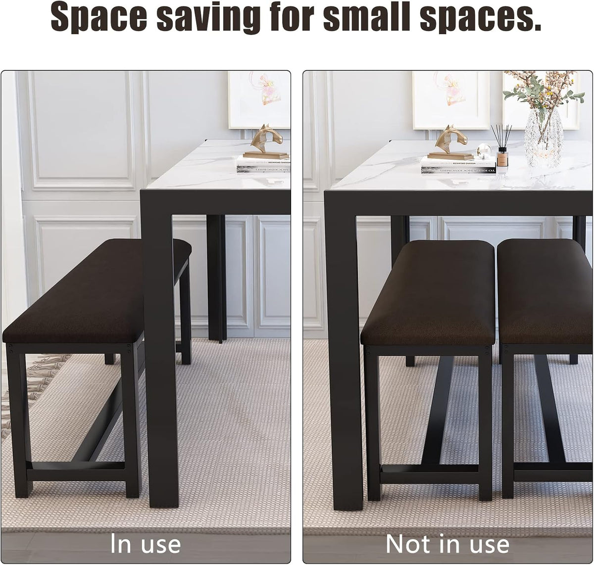 Cvortll Breakfast Nook Table Set,Coffee Table with Bench for 4-6 People, Kitchen Tables Set for Small Spaces