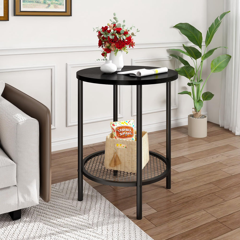 MOOSENG Coffee Table Set of 3, Industrial Vintage Wood Coffee Table with 2 Square End Side Tables, Easy Assembly Living Room Table Set for Offices, Living Rooms and Apartments