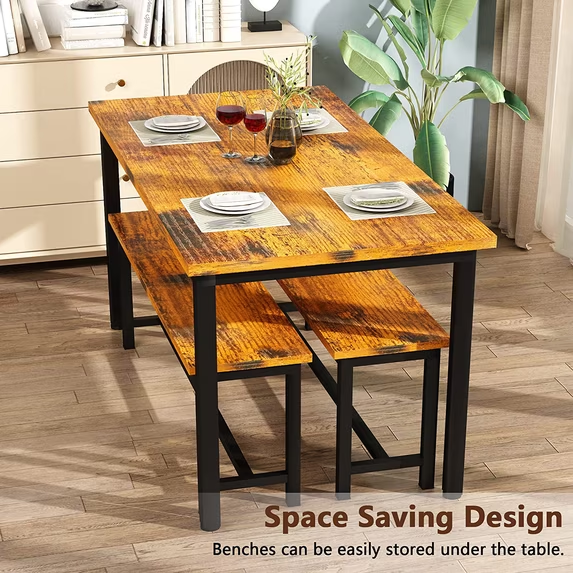 Cvortll 3 Pieces Dining Table Set, Modern Kitchen Table 28.7"H, and Chairs for 2-4 Person