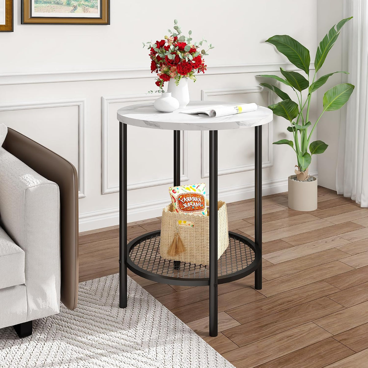 MOOSENG Coffee Table Set of 3, Industrial Vintage Wood Coffee Table with 2 Square End Side Tables, Easy Assembly Living Room Table Set for Offices, Living Rooms and Apartments
