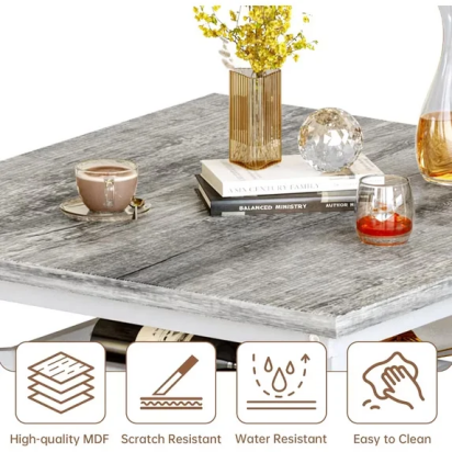Cvortll 3-Piece Dining Table Set for 2,Wooden Farmhouse Dining Table with Storage,Square Kitchen Table Set for Dining Room,Small Space