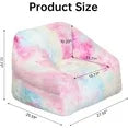 LinkRomat Bean Bag Chairs for Kids, 27" Modern Rainbow Colors Beanbag Sofa with Sponge Filling & Comfy Soft Faux Fur, Kids Teens Bean Bags Chair Sofa for Bedroom, Living Room