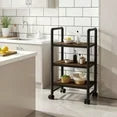 LTTROMAT Slim Rolling Storage Cart 6 Tier Bathroom Organizer Mobile Shelving Unit Utility Cart Tower Rack for Kitchen Laundry Narrow Places, Black