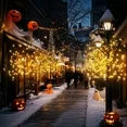 LinkRomat Halloween Tree Set for 3, 4FT 5FT 6FT with 200 LED Lights & 24 Ornaments, Halloween Decorations Home Party Indoor Outdoor