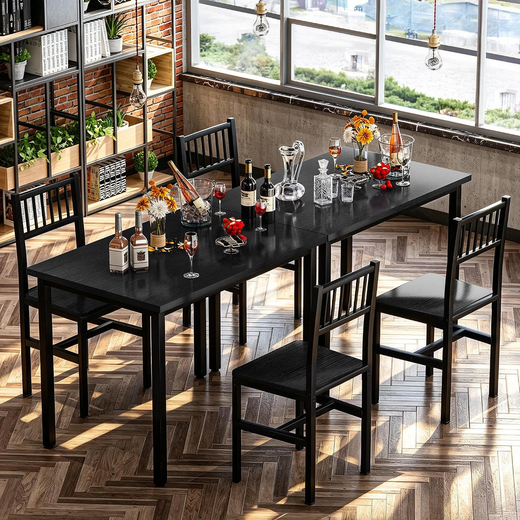 Cvortll 3-Piece Dining Table Set for 2,Wooden Farmhouse Dining Table with Storage,Square Kitchen Table Set for Dining Room,Small Space