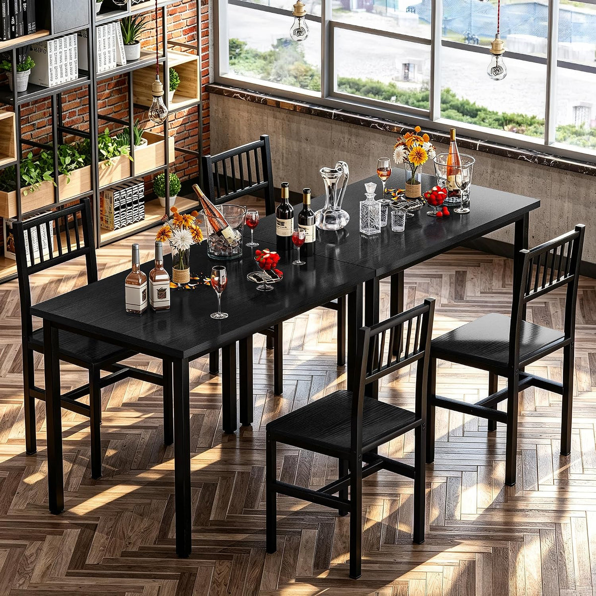 Cvortll 3-Piece Dining Table Set for 2,Wooden Farmhouse Dining Table with Storage,Square Kitchen Table Set for Dining Room,Small Space