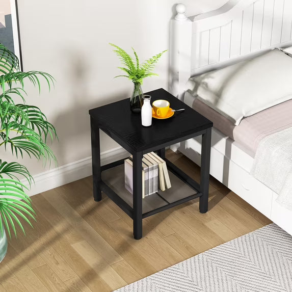 MOOSENG Coffee Table Set of 3, Industrial Vintage Wood Coffee Table with 2 Square End Side Tables, Easy Assembly Living Room Table Set for Offices, Living Rooms and Apartments