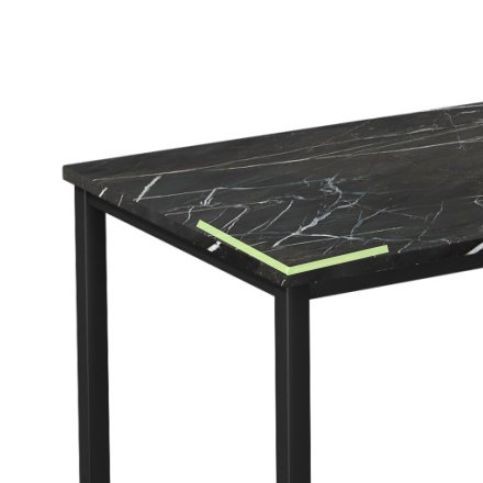 Cvortll Durable and Sturdy Construction 7 Piece Adult Modern Marble Dining Table with Chair Black