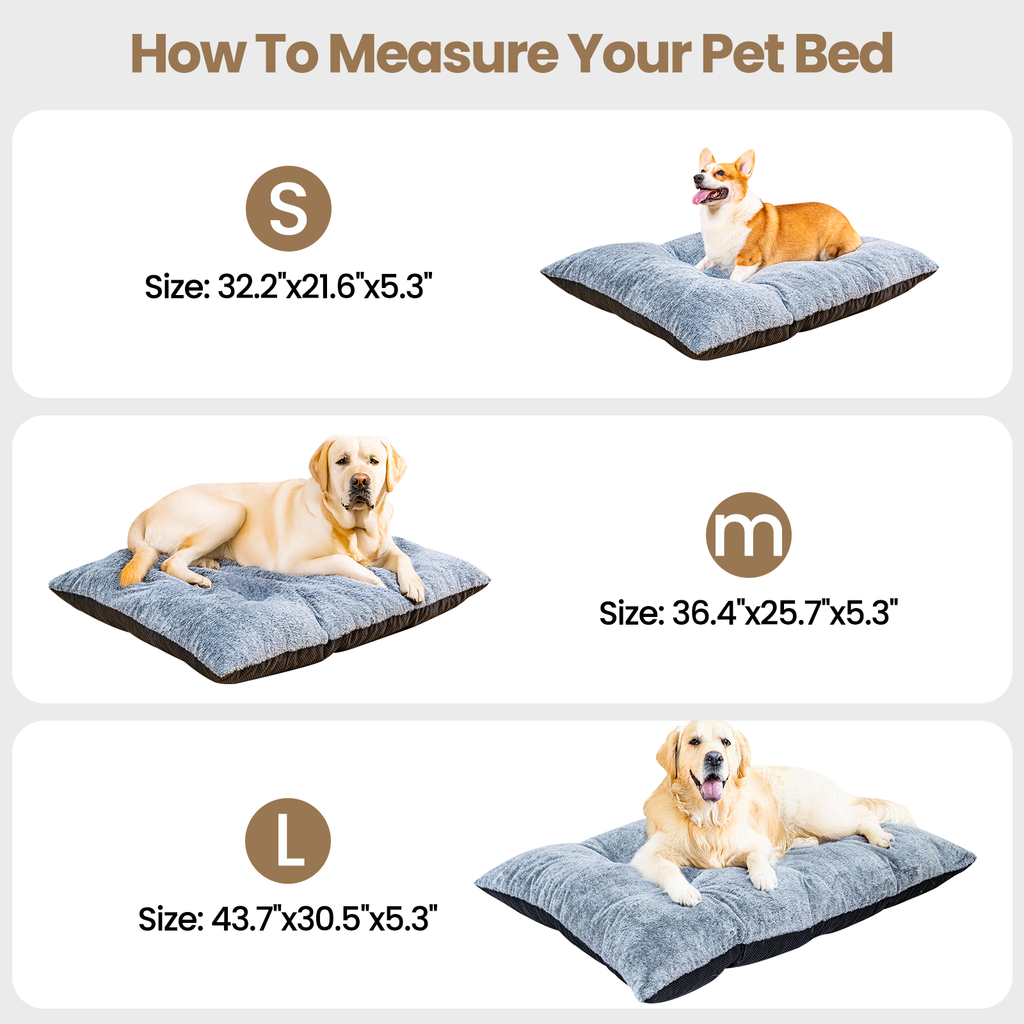 LinkRomat Washable Dog Bed for Small Dogs Dog Crate Mat 32 Inch Comfy Fluffy Kennel Pad Anti-Slip for Dogs Up to 60 lbs, 32" x 21"