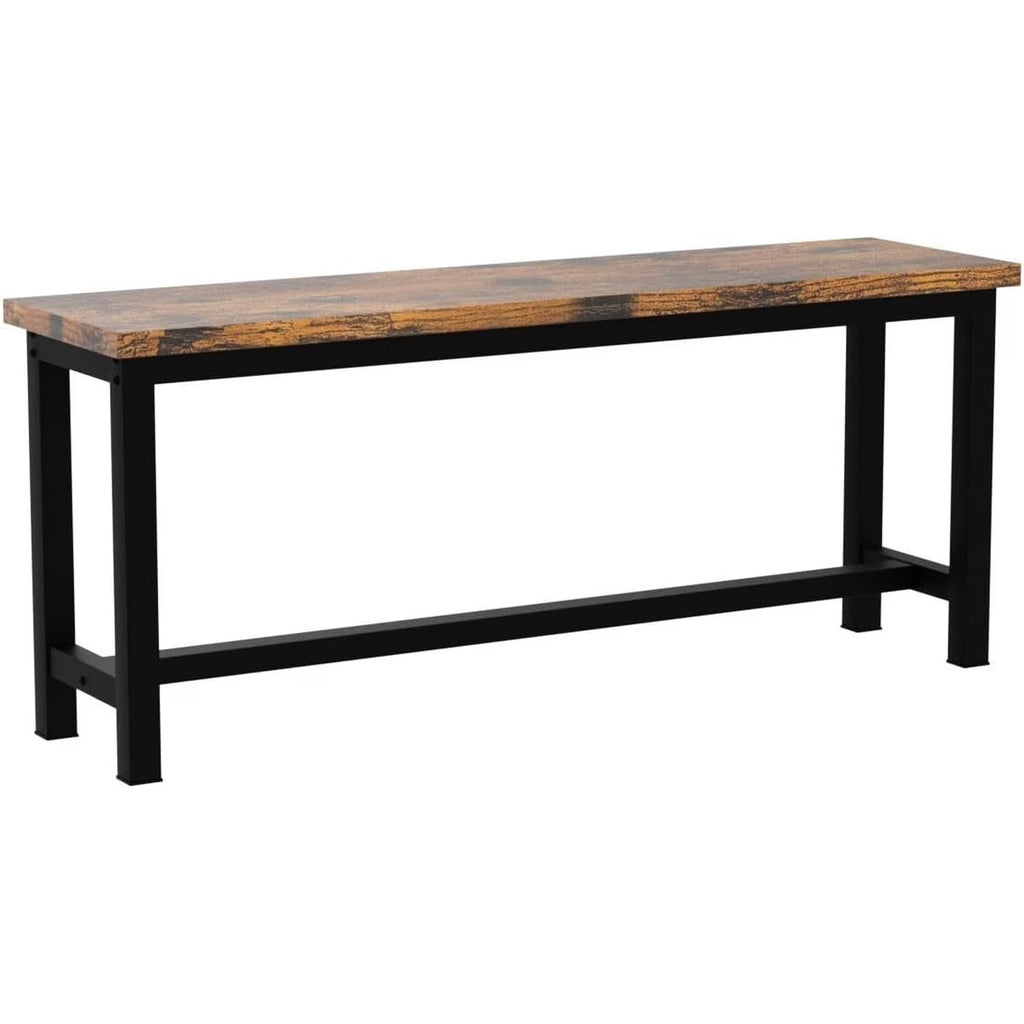 MOOSENG 2 Pack 39 Inch Industrial Dining Bench Set of 2 Black Kitchen Bench with Metal Legs Durable and Stable for Dining Room Living Room Bedroom Entryway